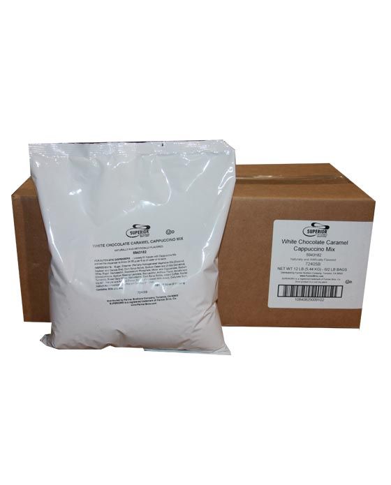  Superior Cappuccino Mix White Chocolate Caramel 6 Bags (2 Lbs Ea)