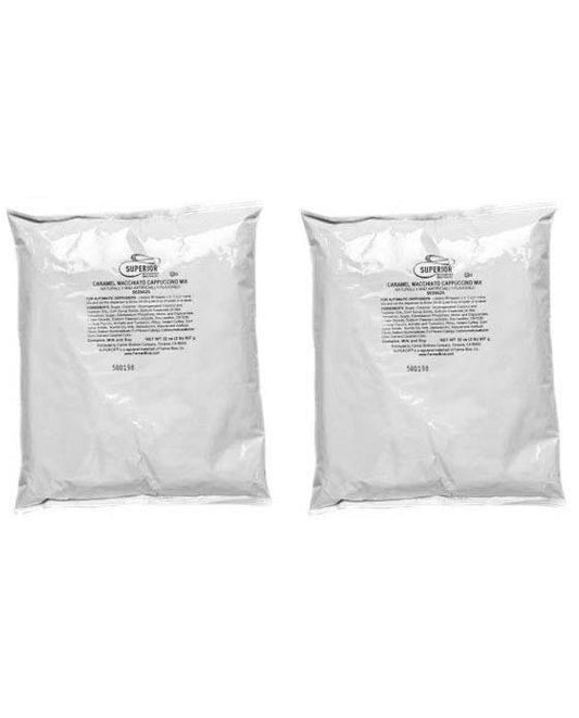  Superior Cappuccino Mix Caramel Macchiato 2 Bags (2 Lbs Ea)