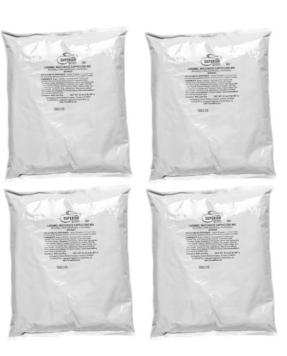  Superior Cappuccino Mix Caramel Macchiato 4 Bags (2 Lbs Ea)