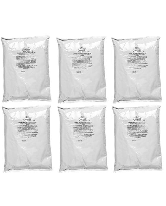  Superior Cappuccino Mix Caramel Macchiato 6 Bags (2 Lbs Ea)