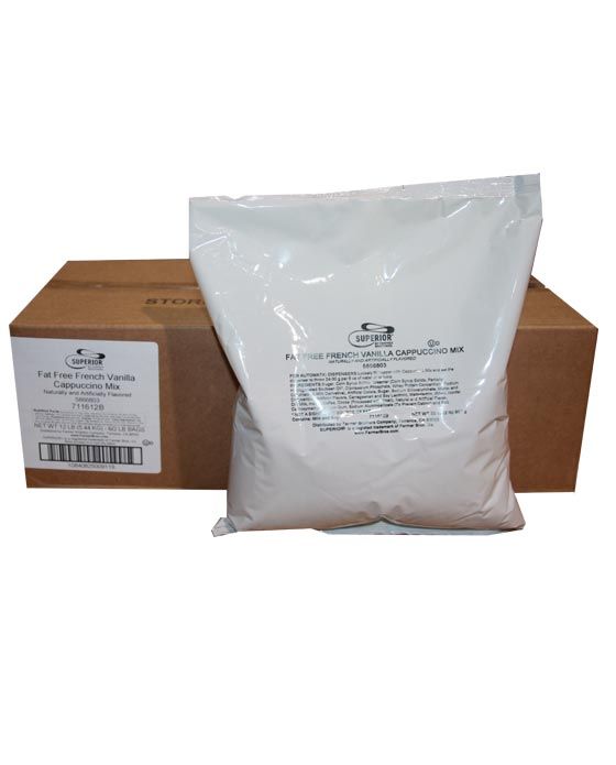  Superior Cappuccino Mix Fat Free French Vanilla 6 Bags (2 Lbs Ea)