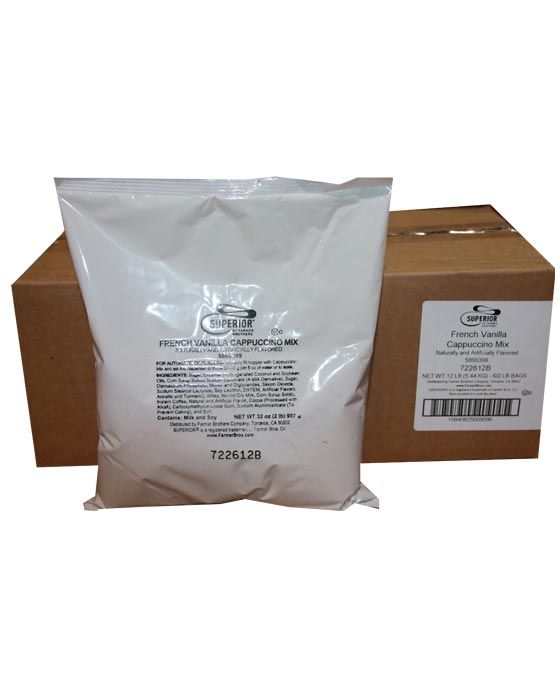  Superior Cappuccino Mix French Vanilla 6 Bags (2 Lbs Ea)