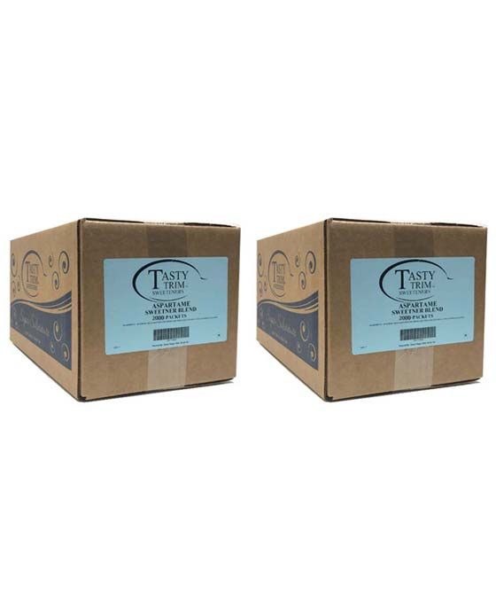  Tasty Trim Aspartame (Blue Sugar Substitute), 2 Boxes (2,000 Packets Ea.)