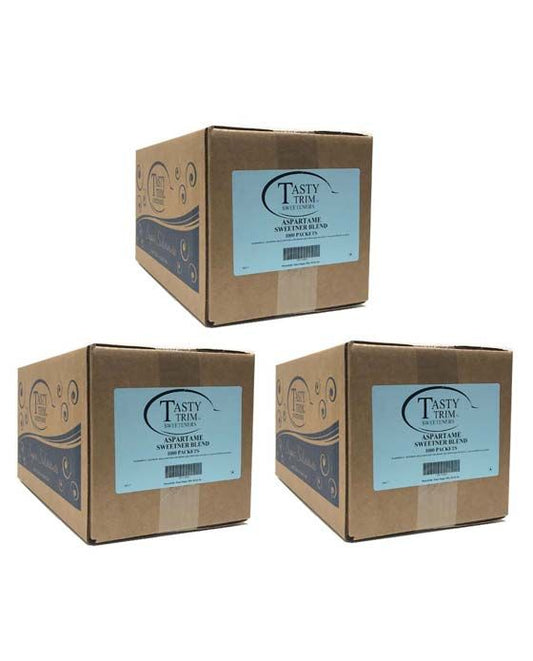  Tasty Trim Aspartame (Blue Sugar Substitute), 3 Boxes (1,000 Packets Ea.)
