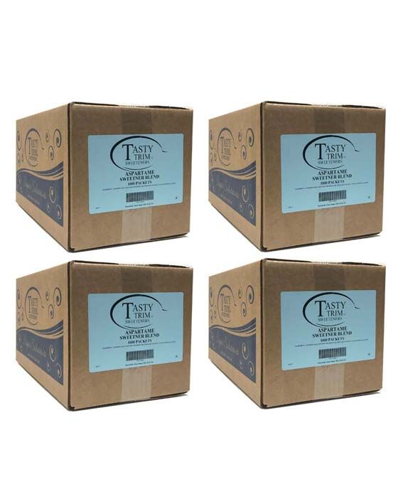  Tasty Trim Aspartame (Blue Sugar Substitute), 4 Boxes (1,000 Packets Ea.)