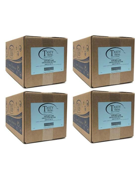  Tasty Trim Aspartame (Blue Sugar Substitute), 4 Boxes (1,000 Packets Ea.)