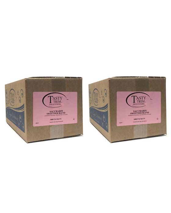  Tasty Trim Saccharin (Pink Sugar Substitute), 2 Boxes (1,000 Packets Ea.)
