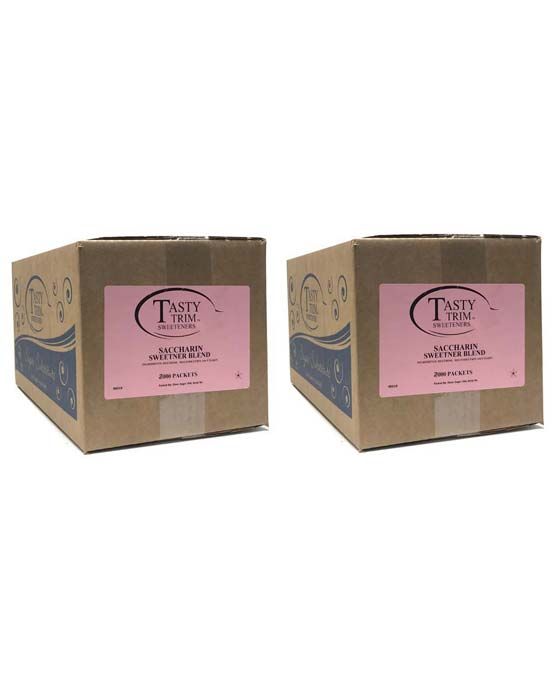  Tasty Trim Saccharin (Pink Sugar Substitute), 2 Boxes (2,000 Packets Ea.)