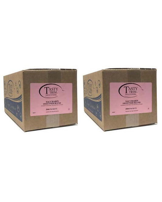  Tasty Trim Saccharin (Pink Sugar Substitute), 2 Boxes (2,000 Packets Ea.)