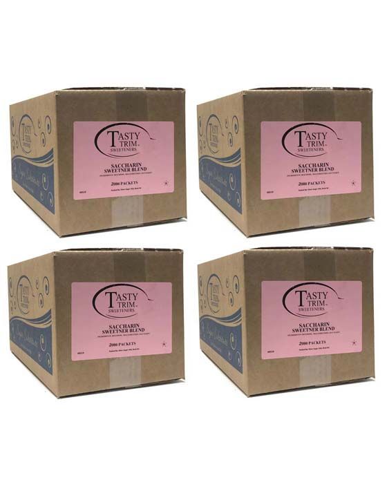  Tasty Trim Saccharin (Pink Sugar Substitute), 4 Boxes (2,000 Packets Ea.)