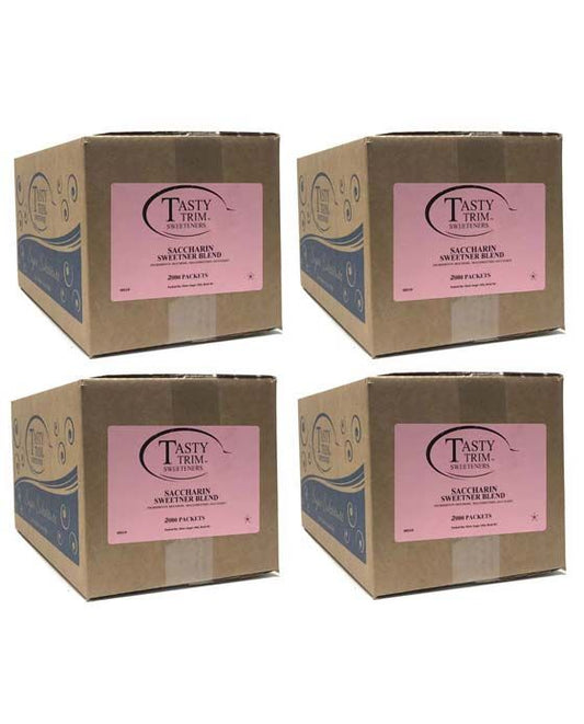 Tasty Trim Saccharin (Pink Sugar Substitute), 4 Boxes (2,000 Packets Ea.)
