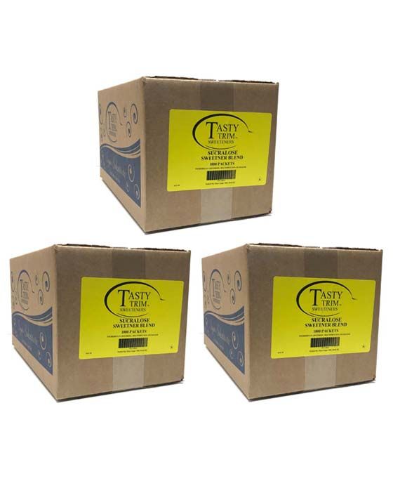  Tasty Trim Sucralose (Yellow Sugar Substitute), 3 Boxes (1,000 Packets Ea.)