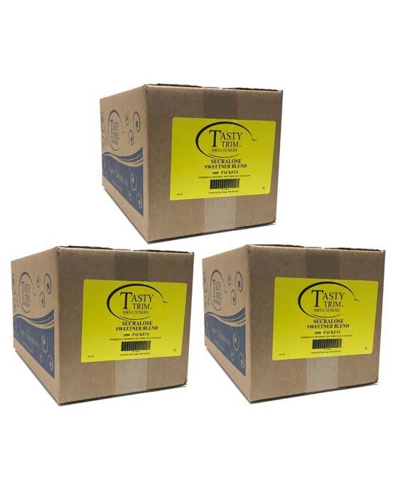  Tasty Trim Sucralose (Yellow Sugar Substitute), 3 Boxes (2,000 Packets Ea.)