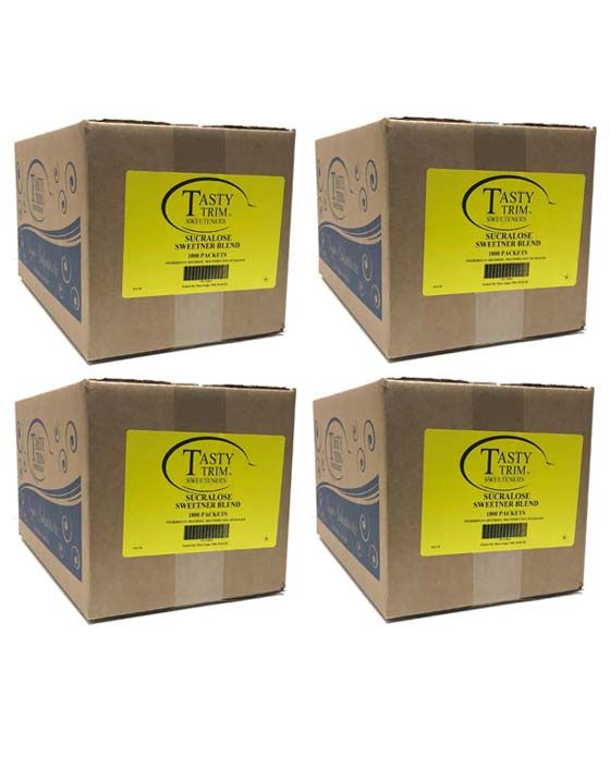  Tasty Trim Sucralose (Yellow Sugar Substitute), 4 Boxes (1,000 Packets Ea.)