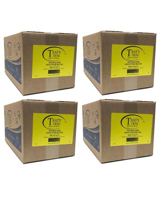  Tasty Trim Sucralose (Yellow Sugar Substitute), 4 Boxes (1,000 Packets Ea.)