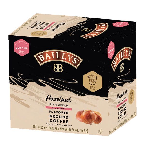Baileys Bailey's, Hazelnut Irish Cream Flavored Coffee, 4/18 Single Serve Cups