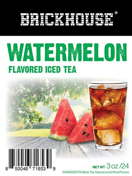  Brickhouse Watermelon Flavored Iced Tea, 24/3 Oz Packets, Loose Leaf With Filters