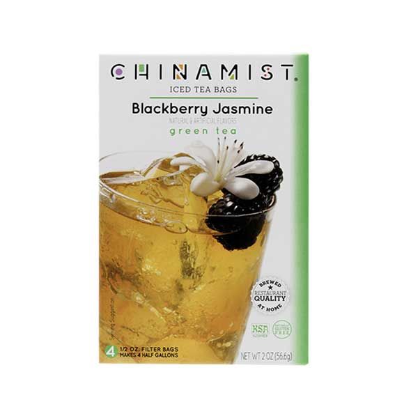  China Mist Naturally Flavored Blackberry Jasmine Iced Tea Bags, 4-Count Box, 6-Pack (Each Bag Yields 1/2 Gallon)