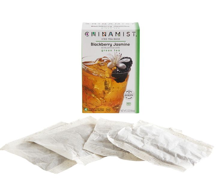  China Mist Naturally Flavored Blackberry Jasmine Iced Tea Bags, 4-Count Box, 2-Pack (Each Bag Yields 1/2 Gallon)