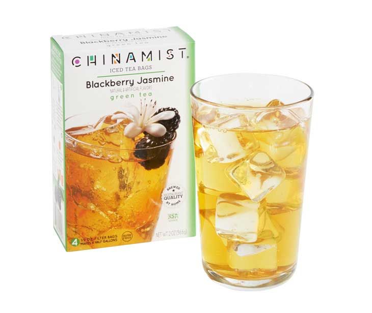  China Mist Naturally Flavored Blackberry Jasmine Iced Tea Bags, 4-Count Box, Each Bag Yields 1/2 Gallon