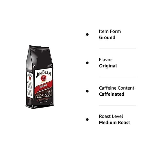 Jim Beam Original Bourbon Flavored Ground Coffee, 6 Bags (12 Oz Ea.)