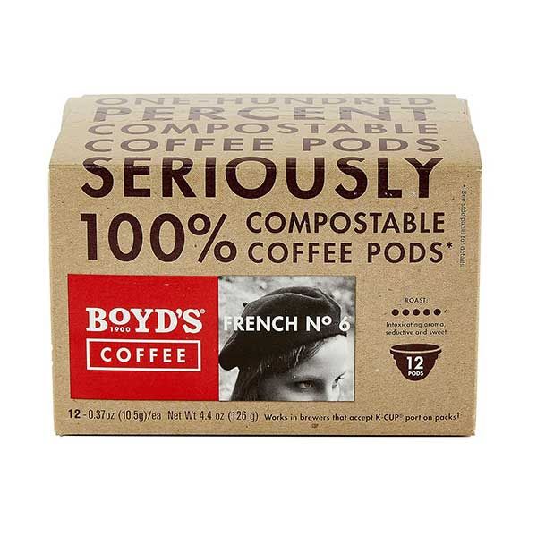  Boyd's Coffee French No. 6 Coffee - Dark Roast - Single Cup (72 Count)