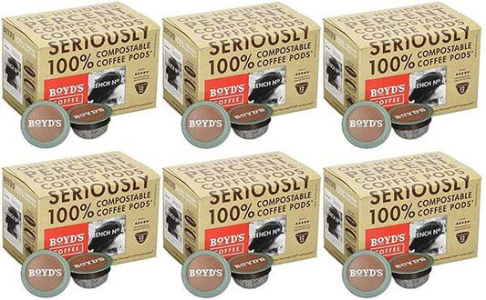  Boyd's Coffee French No. 6 Coffee - Dark Roast - Single Cup (72 Count)
