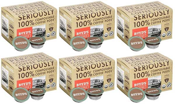  Boyd's Coffee Organic Red Wagon Coffee - Dark Roast - Single Serve Pods (72 Ct)