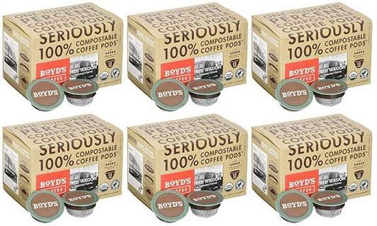  Boyd's Coffee Organic Red Wagon Coffee - Dark Roast - Single Serve Pods (72 Ct)