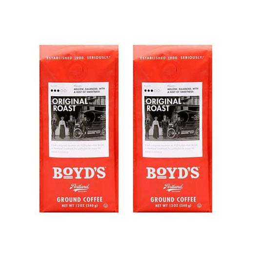  Boyd's Original Roast Coffee - Ground Medium Roast - 2 Bags (12 Oz Each)