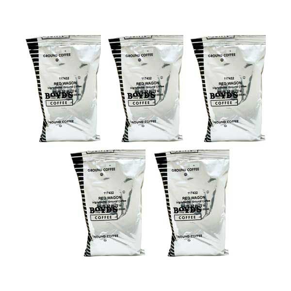  Boyd's Red Wagon Ground Coffee, 5/2.5oz Pre-Portioned Packets - 12.5oz Total