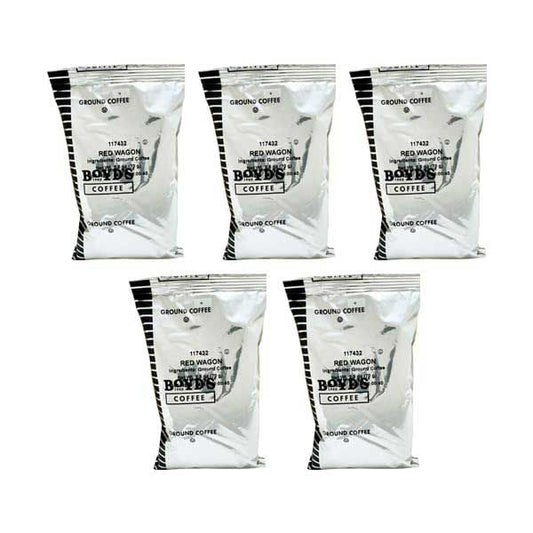  Boyd's Red Wagon Ground Coffee, 5/2.5oz Pre-Portioned Packets - 12.5oz Total