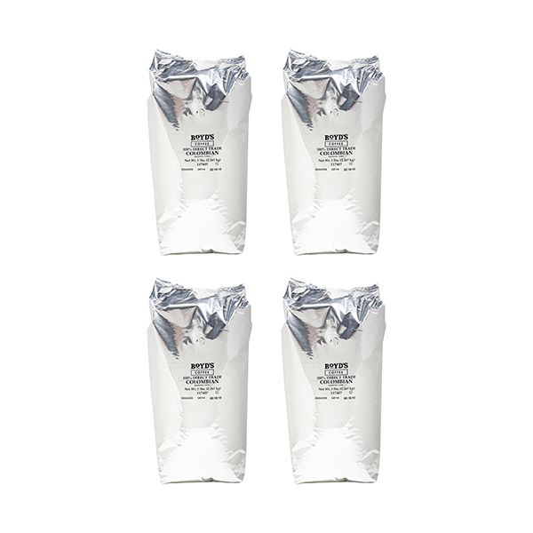  Boyd's Direct Trade 100% Colombian Whole Bean Coffee, Light Roast, 4/5lb Bags – Smooth, Bright, & Sweet Acidity