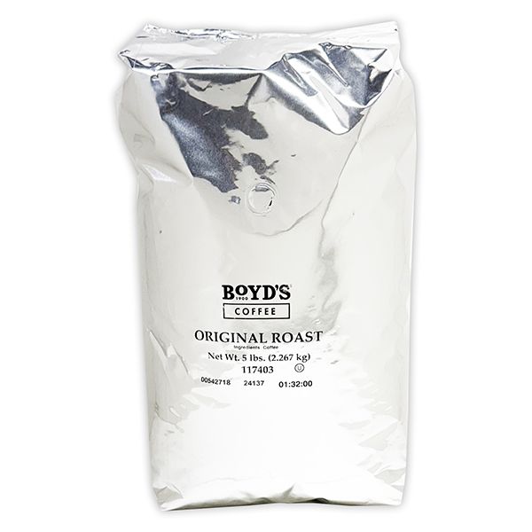  Boyd’s Original Roast Whole Bean Coffee, Medium Roast, 5lb Bag – Mellow & Balanced With A Hint Of Sweetness