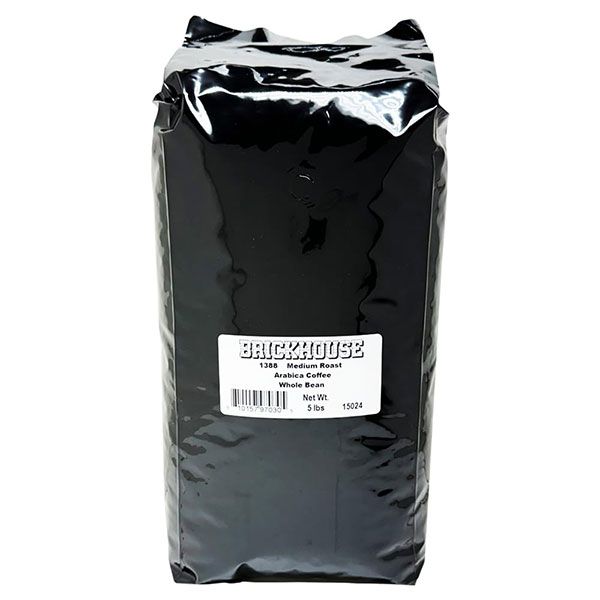  Brickhouse Coffee, 100% Arabica Medium Roast Whole Bean Coffee 1388 Blend, 5LB Bag