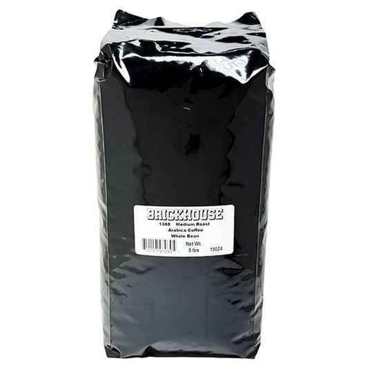  Brickhouse Coffee, 100% Arabica Medium Roast Whole Bean Coffee 1388 Blend, 5LB Bag