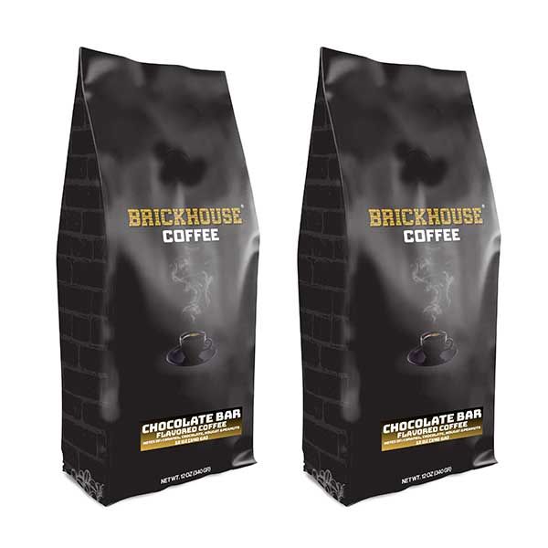  Brickhouse Ground Coffee, Chocolate Bar Flavored Coffee, 2/12 Oz Bags