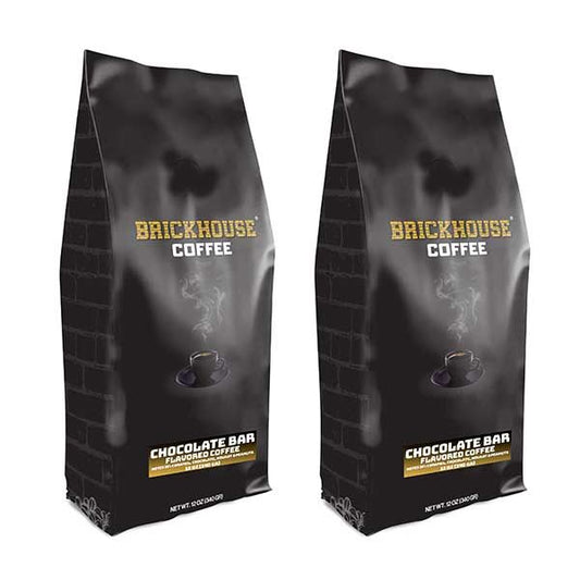  Brickhouse Ground Coffee, Chocolate Bar Flavored Coffee, 2/12 Oz Bags