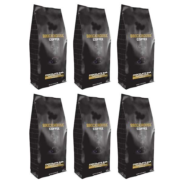  Brickhouse Ground Coffee, Chocolate Bar Flavored Coffee, 6/12 Oz Bags
