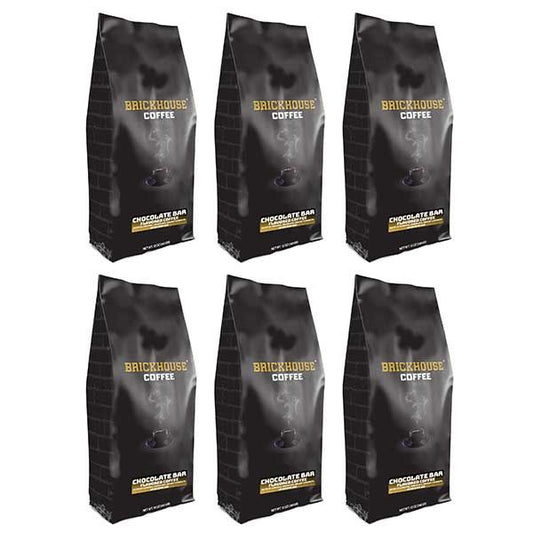  Brickhouse Ground Coffee, Chocolate Bar Flavored Coffee, 6/12 Oz Bags
