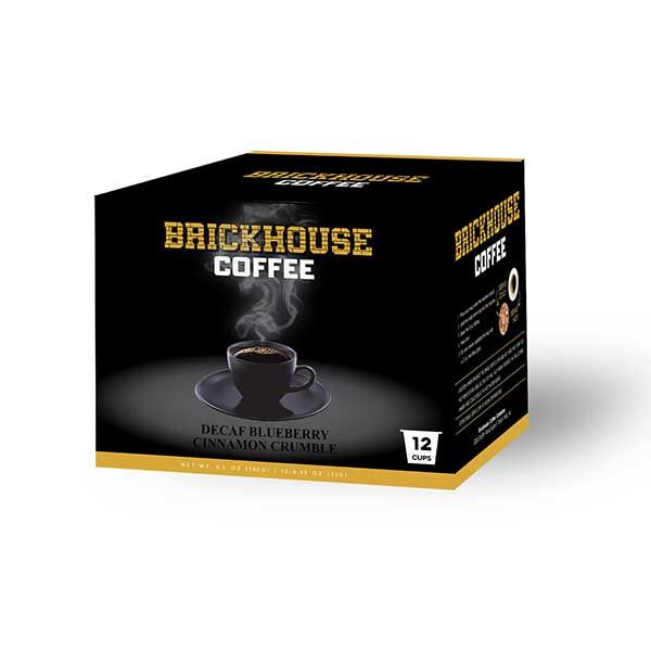  Brickhouse Single Serve Coffee, Decaf Blueberry Cinnamon Crumble, 12 Count