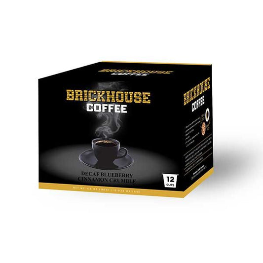  Brickhouse Single Serve Coffee, Decaf Blueberry Cinnamon Crumble, 12 Count