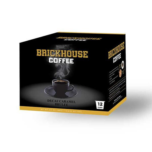  Brickhouse Single Serve Coffee, Decaf Caramel Brulee, 12 Count