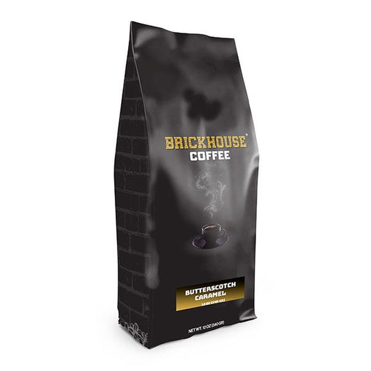  Brickhouse Ground Coffee, Butterscotch Caramel, 12oz Bag