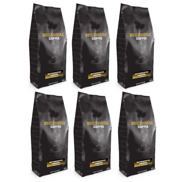  Brickhouse Ground Coffee, Butterscotch Caramel, 6/12 Oz Bags
