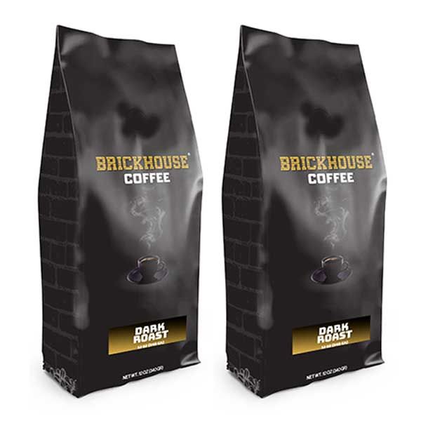  Brickhouse Ground Coffee, Dark Roast, 2/12 Oz Bags