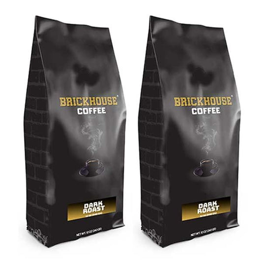  Brickhouse Ground Coffee, Dark Roast, 2/12 Oz Bags
