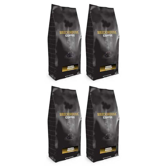  Brickhouse Ground Coffee, Dark Roast, 4/12 Oz Bags