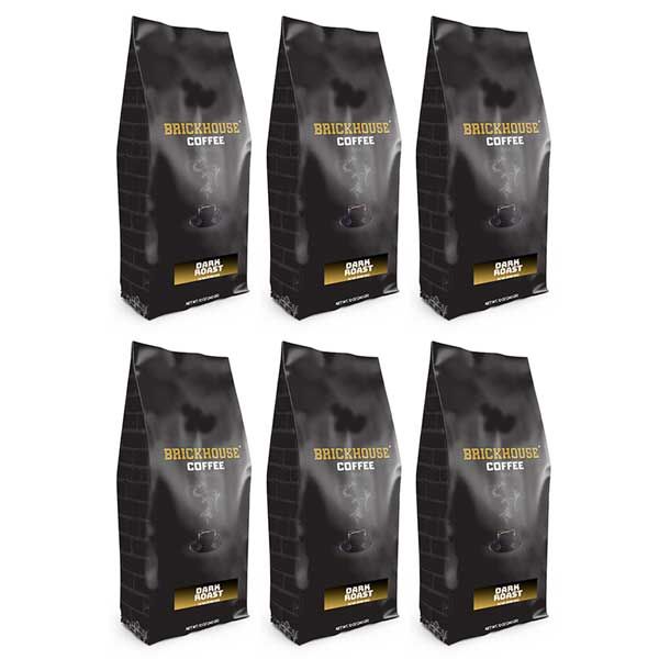  Brickhouse Ground Coffee, Dark Roast, 6/12 Oz Bags