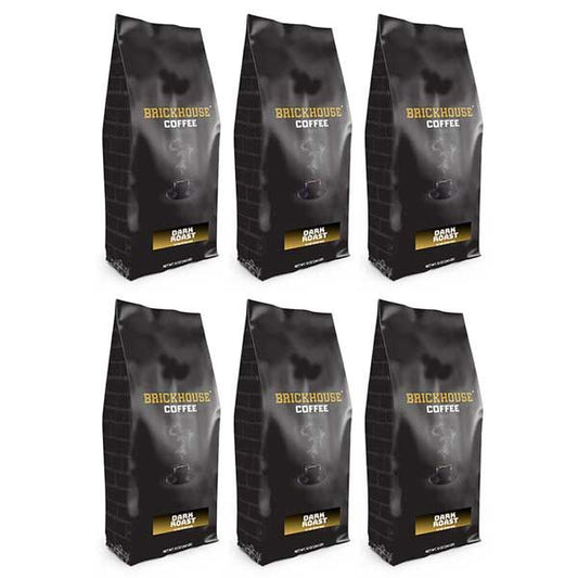  Brickhouse Ground Coffee, Dark Roast, 6/12 Oz Bags